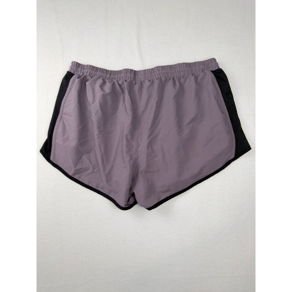 Under Armour HeatGear Womens XL Purple Black Mesh Trim Running Shorts Loose Fit - Picture 7 of 7